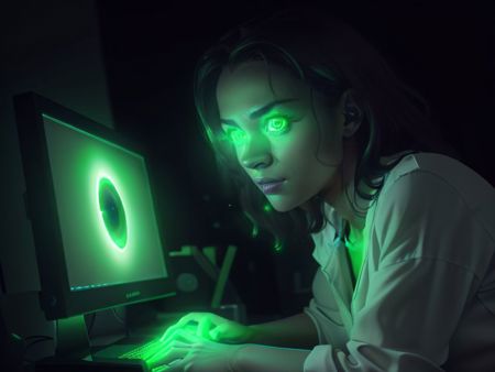 00027-927255478-1 woman, 4k, UHD, absurdres, StareWare,_ looking at screen, desktop computer, dark room, lit by screen, soft glow, [green glowin.jpeg